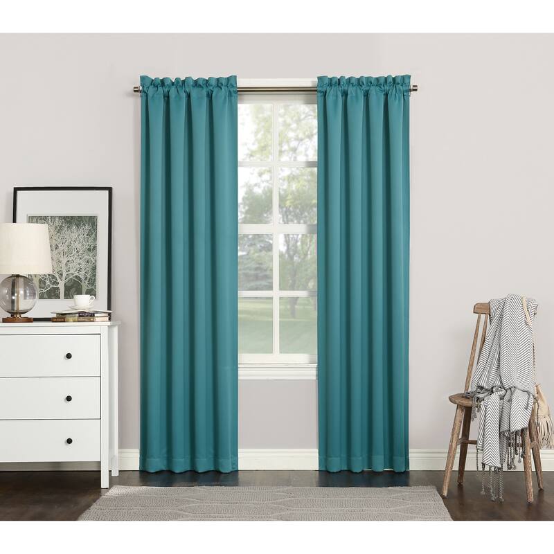 Sun Zero Hayden Energy Saving Blackout Rod Pocket Curtain Panel, Single Panel