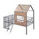 preview thumbnail 3 of 37, Twin Size Metal Loft Bed with Roof, Window, Guardrail, and Ladder