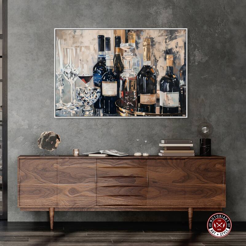 Notoriart Bar Table Classics Framed Bar Cart Art For Men
