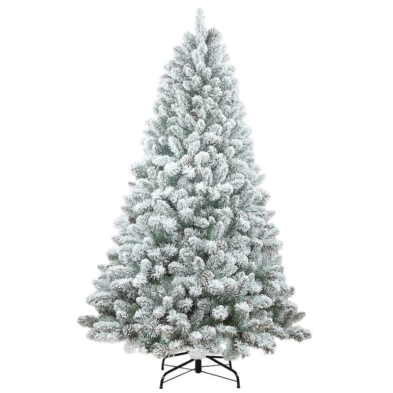 HomeRoots 4' Slender Flocked Fir Christmas Tree - Green - 24.00 in. x 48.00 in. x 24.00 in.
