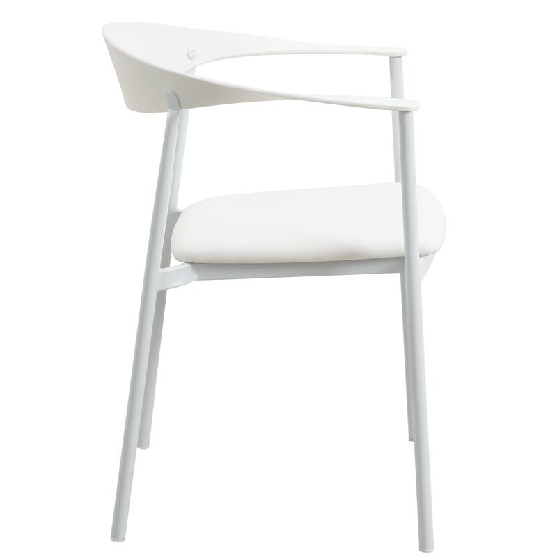 Leather Dining Chair with Stainless Steel Frame Set of 2 Kora Series
