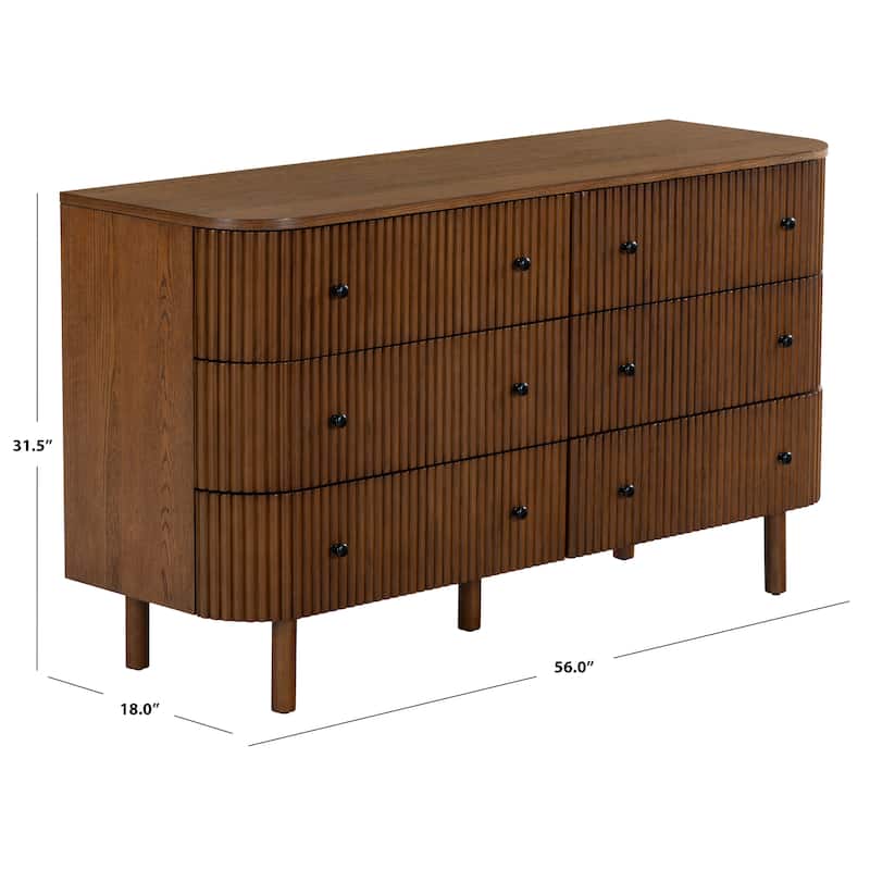 SAFAVIEH Couture Shelbie 6-Drawer Reeded Dresser