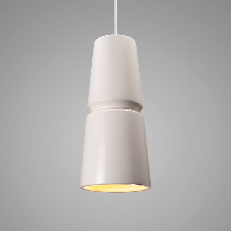 Carson Carrington Salleryd Cone Matte White Pendant - Brushed Nickel, Matte White, White