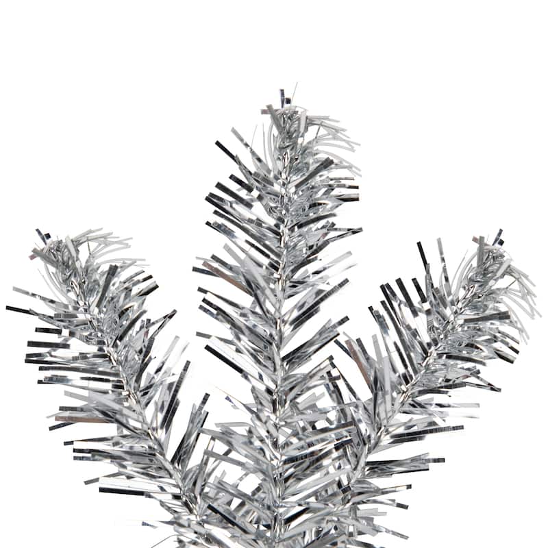 Metallic Tinsel Artificial Christmas Garland - 9' x 12" - Silver - Unlit