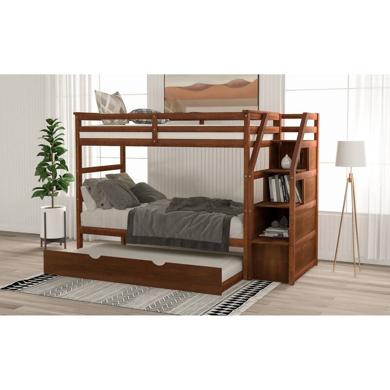 Twin-Over-Twin Bunk Bed with Twin Size Trundle