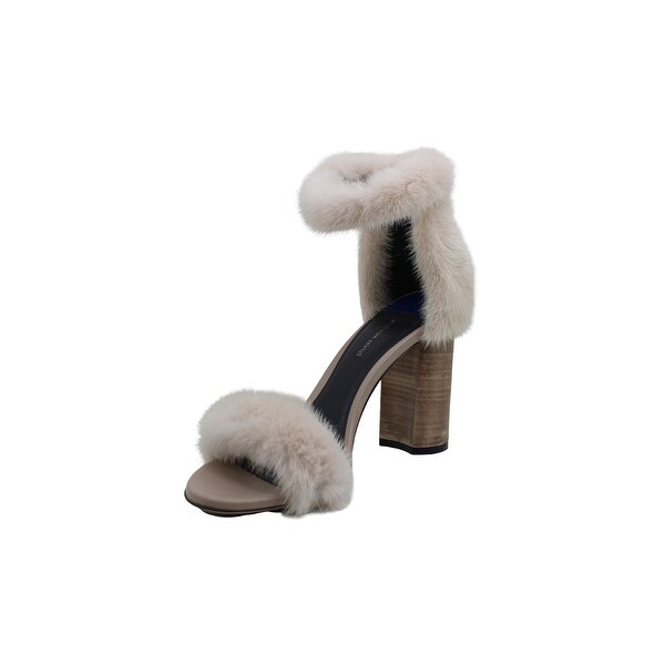 stuart weitzman fur sandals