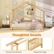 preview thumbnail 19 of 28, Gymax Wooden House Bed Twin to King Daybed w/ Safety Rails & Decorable