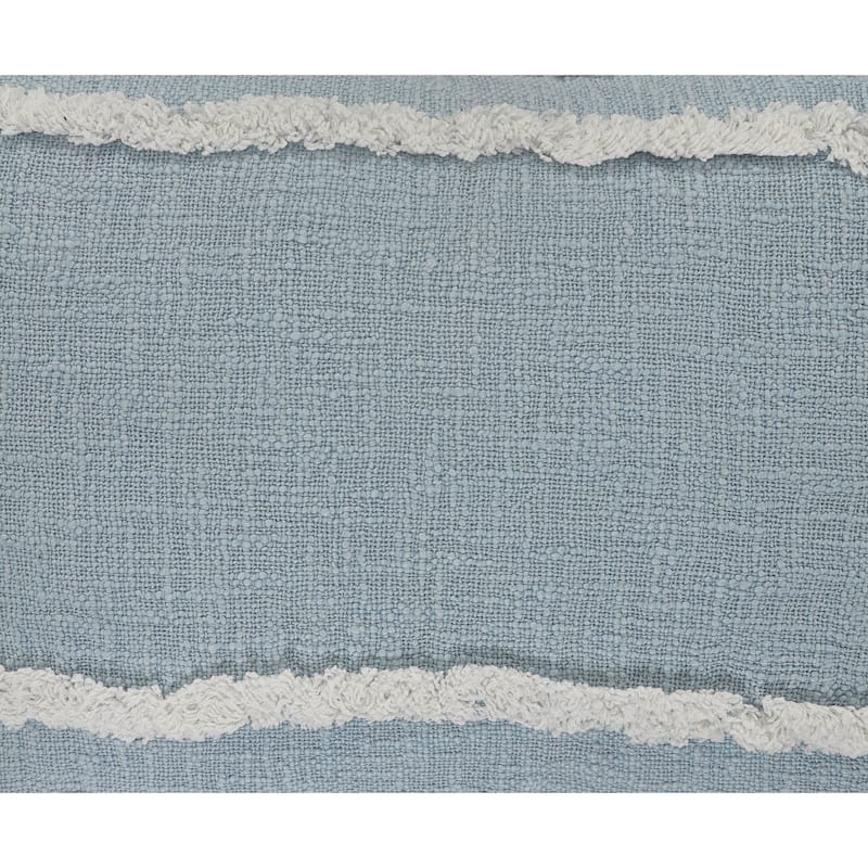 Sevita Guajira Contemporary Textured Sky Blue/White Cotton Throw Pillow