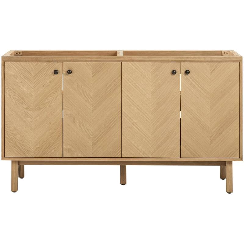 Avanity ADELE-V60 Adele 60" Double Free Standing Vanity Cabinet Only - Natural Oak - Oak Finish