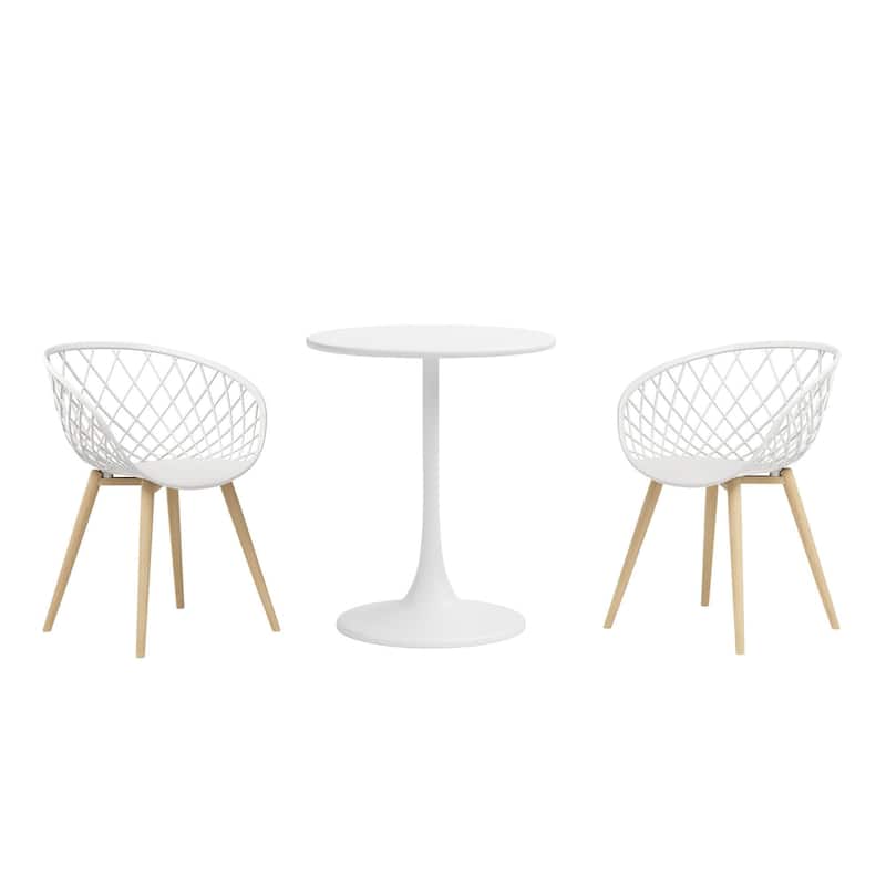 Kurv 3-Piece Lux Bistro Set, Weather Resistant, Indoor/Outdoor