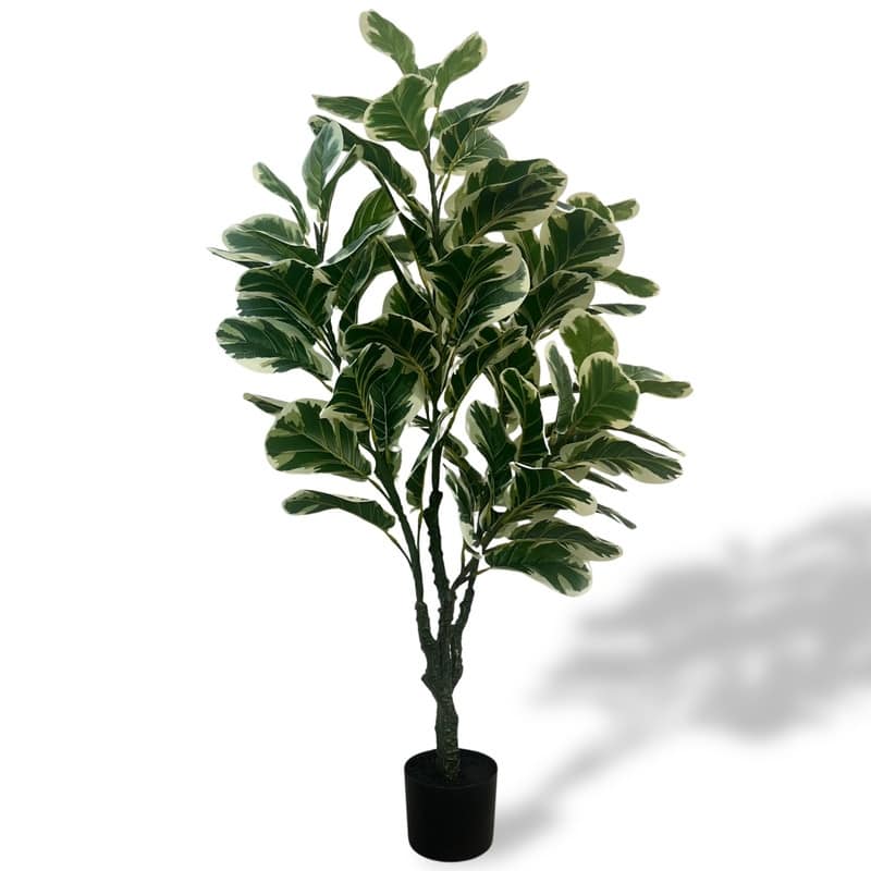 XBrand 47.2-Inch Artificial Ficus Tree - Realistic Indoor Faux Plant with Bendable Branches and Pre-Potted Design
