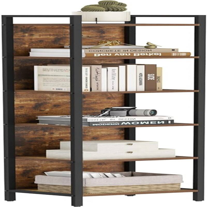 5 or 6 Tier Bookshelf Narrow Bookcase for Small Space - 9.4"D x 13"W x 61.8"H