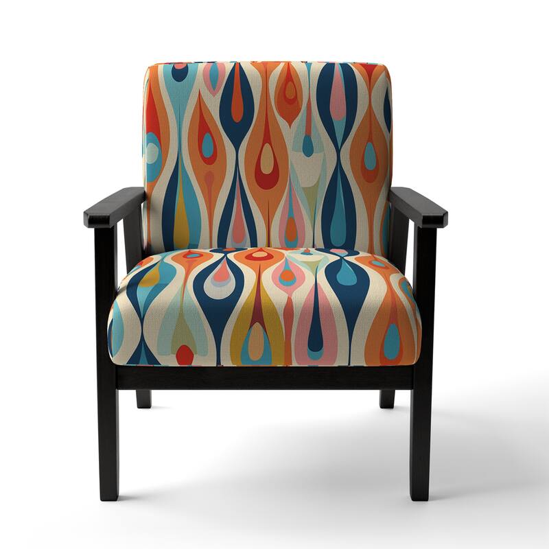 Designart "Retro Abstract Drops XI" Upholstered Modern Geometric Accent Chair and Modern & Contemporary Arm Chair