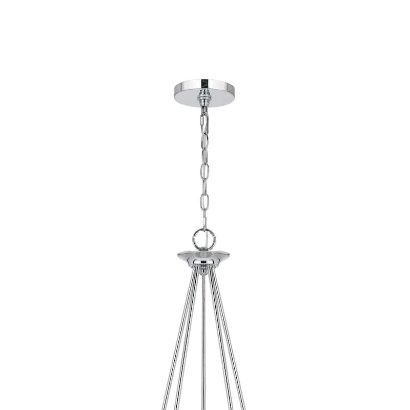 Wehy 30 Inch Chandelier w Canopy, Chrome Metal, Candelabra Design