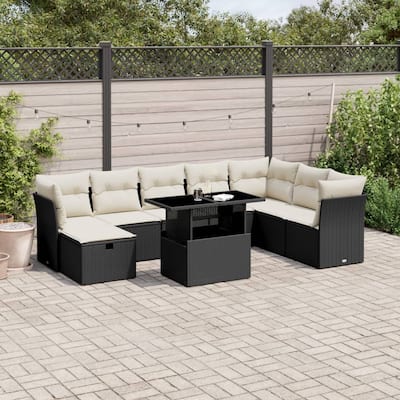9 Piece Garden Sofa Set with Cushions