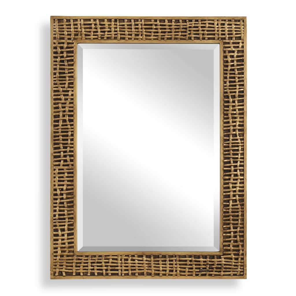 Uttermost Woven In Time Gold Mirror - 29.50" W x 39.75" H x 0.75" D