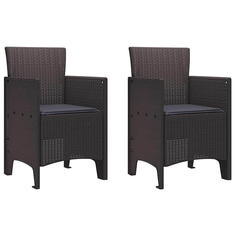 vidaXL Garden Dining Set 3/5 pcs Anthracite/Brown Polt rattan - 100 x 100 x 73 cm