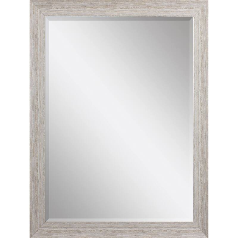 HomeRoots 40" White Distressed Wood Framed Accent Mirror - 28.00 in. x 40.00 in. x 2.00 in.