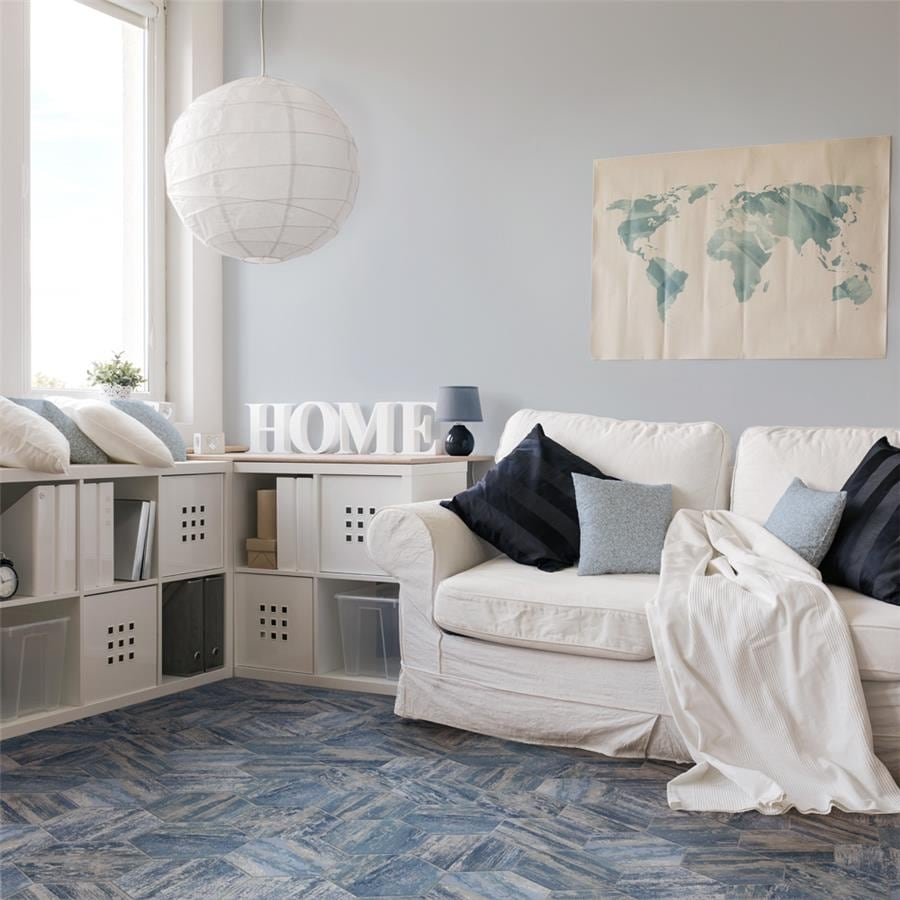Merola Tile Cassis Hex Blue 8-5/8" x 9-7/8" Porcelain Floor and Wall Tile