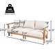 preview thumbnail 19 of 17, Christopher Knight Home - Outdoor Acacia Wood 3-Seater Sofa with Cushions