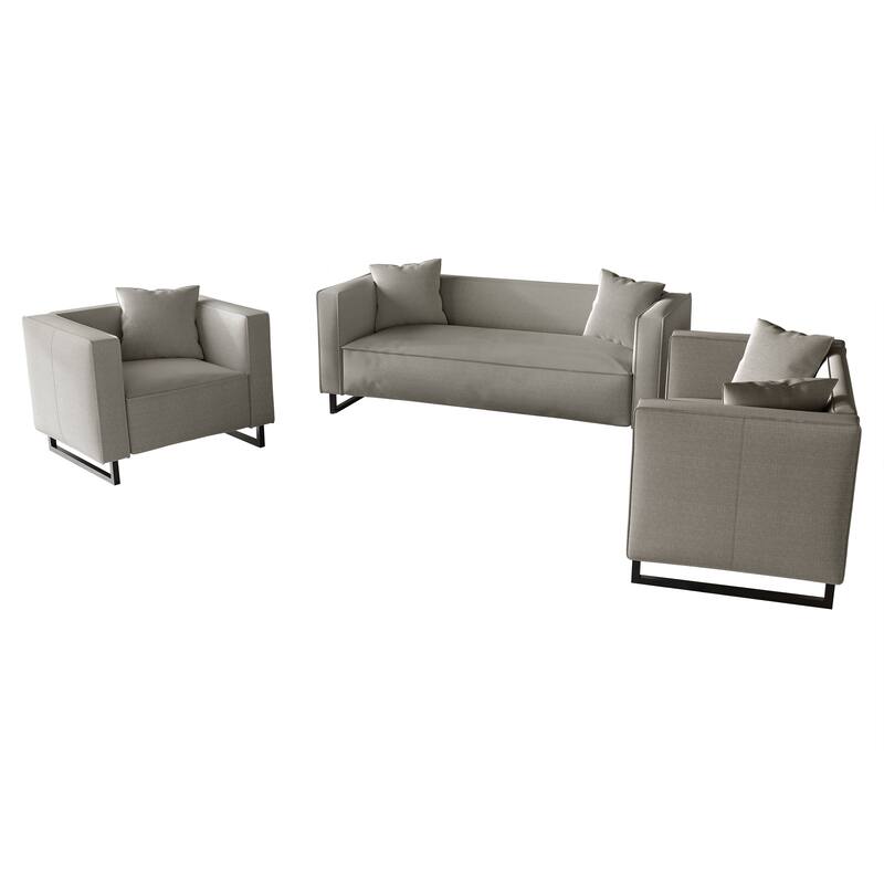 CraftPorch Mid Century Modern 3- Pieces Upholstered Living Room Set