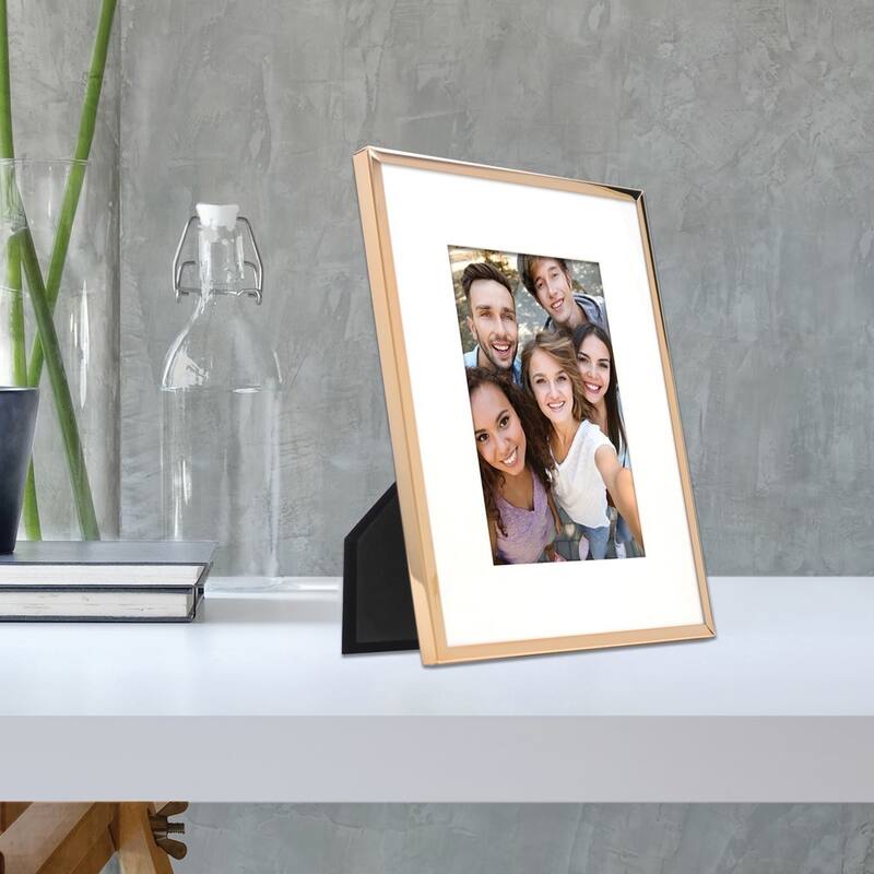 Curata Gold-Tone 8x10 Frame with Bevel-Cut Mat For 5x7 Photo