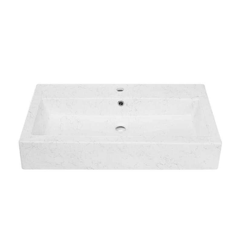 Swiss Madison SM-WSM292 Voltaire 32-1/4" Rectangular Ceramic Wall - Static White Marble