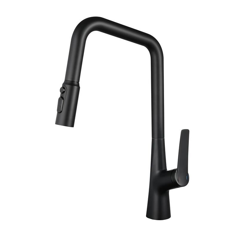 Professional Kitchen Faucet - 3 Function 360 Sprayer, One Touch Switching & Fast Connect​ - Matte Black