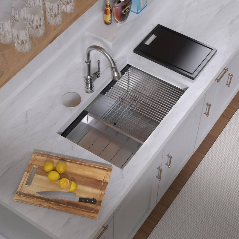Whitehaus WHSW3019 30" Undermount Single Basin Stainless Steel Modern - Brushed Stainless Steel