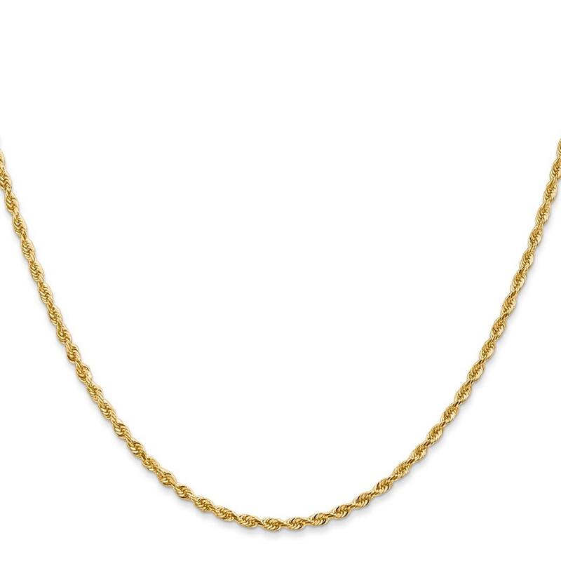 Curata Women's 14k Yellow Gold 2.0mm Diamond-Cut Quadruple Rope Chain Anklet - 10 Inch