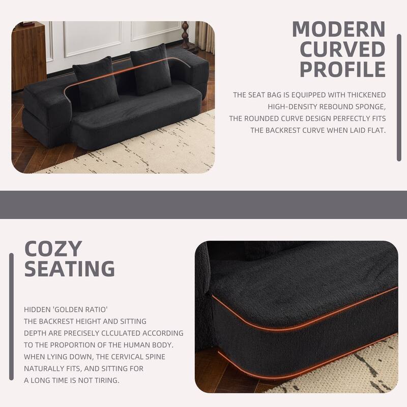 Sectional Sofa ,Foam Fold-Out Bed for Small Spaces & Home Offices