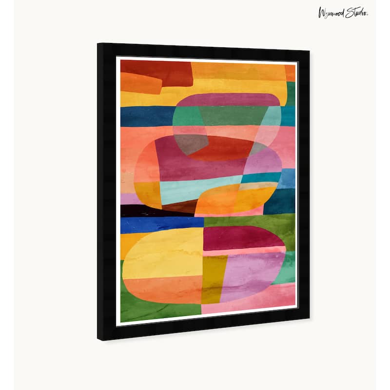 Wynwood Studio Color Construct Overflow Framed Retro Colorful Abstract Prints
