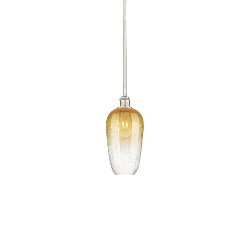 Innovations Lighting 616-1S-15-7 Brookhaven Flute Pendant Brookhaven - Brushed Satin Nickel / Amber