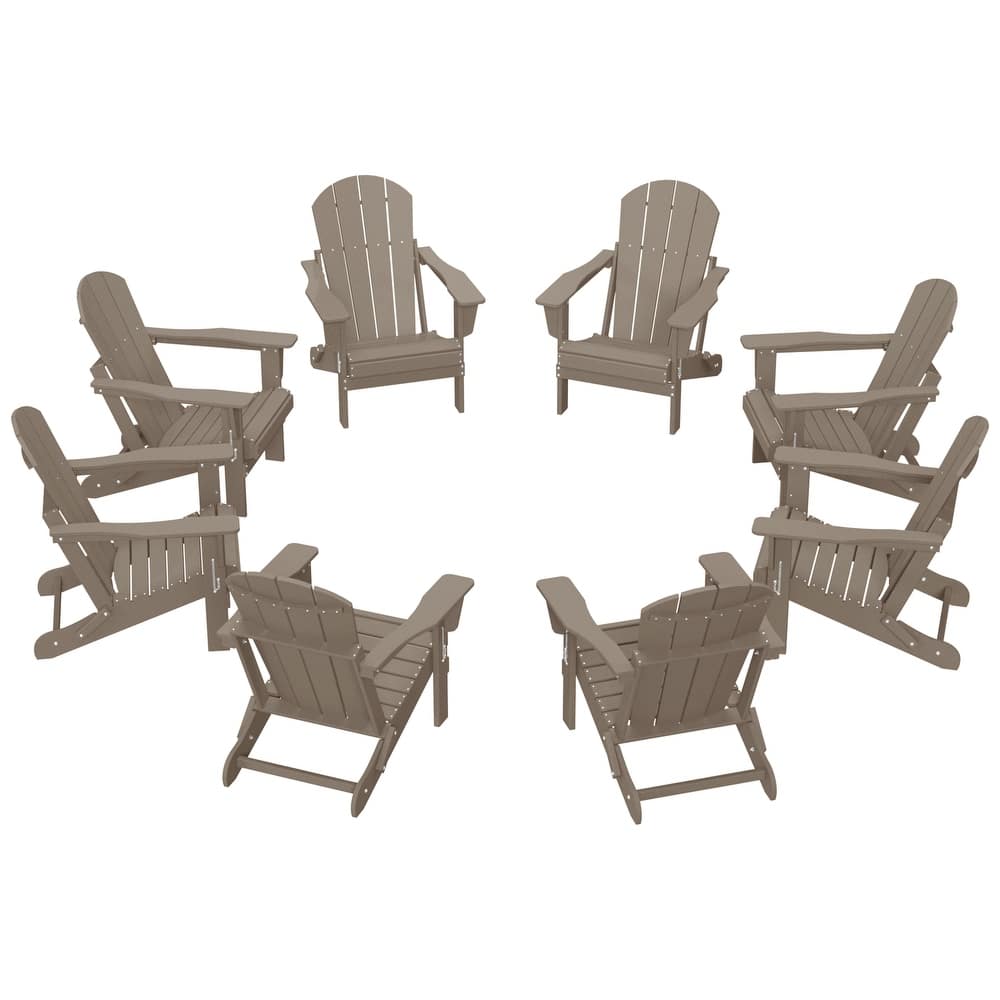 Laguna Hdpe All Weather Outdoor Patio Foldable Adirondack Chairs (Set Of 8)
