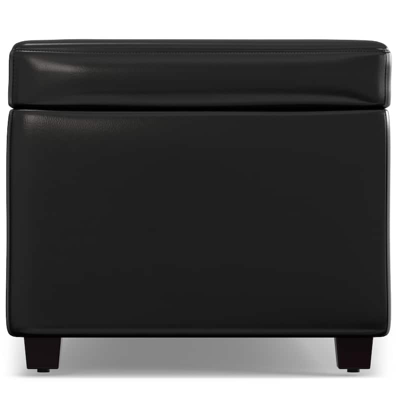 WYNDENHALL Franklin 44 inch Wide Contemporary Rectangle Storage Ottoman in Faux Leather