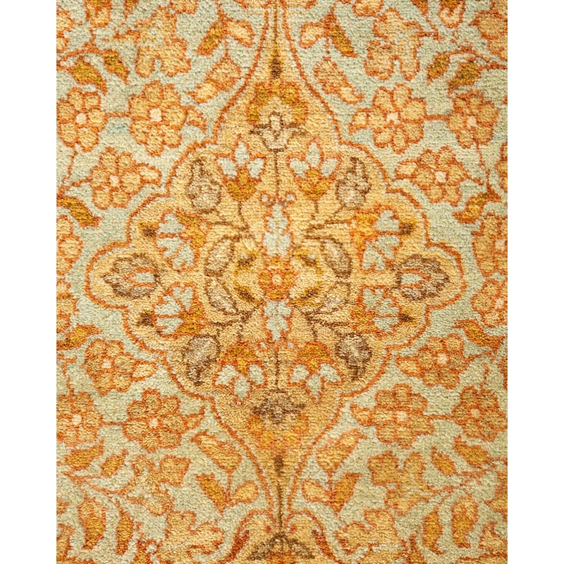 Overton Handknotted Wool Traditional Oriental Yellow Area Rug - 6' x 9'