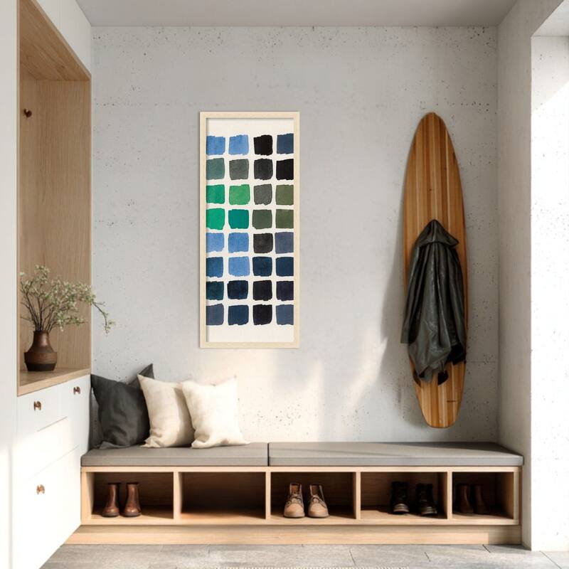 Amanti Art Framed Fabric Pinboard Retro Color Chart by Wild Apple Portfolio Printed Bulletin Board - Board Size 16 x 40