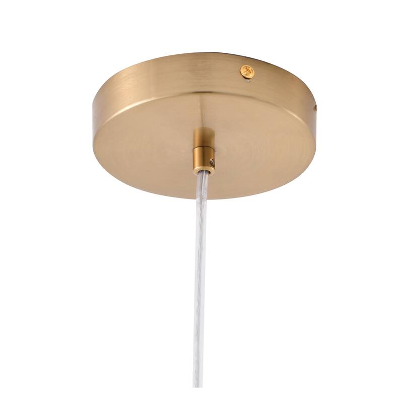 Gold Metal LED Pendant With Glass Shade