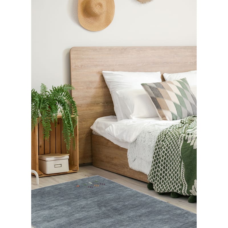 ECARPETGALLERY Hand Loomed Kashkuli Gabbeh Grey Wool Rug - 3'10 x 5'8