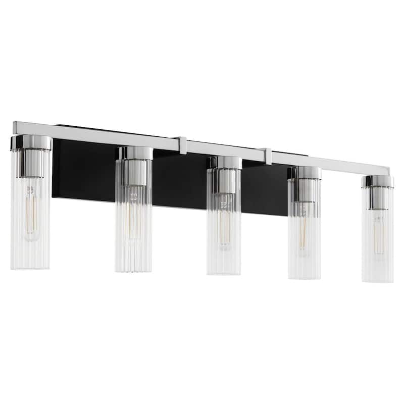Quorum International 533-5 Kilbey 5 Light 35" Wide Vanity Light - Matte Black / Clear