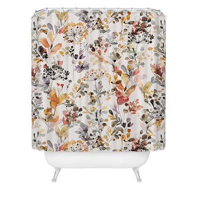 Ninola Design Wild Grasses Rustic Organic Holiday Made to Order Shower Curtain 71" x 74" with Liner