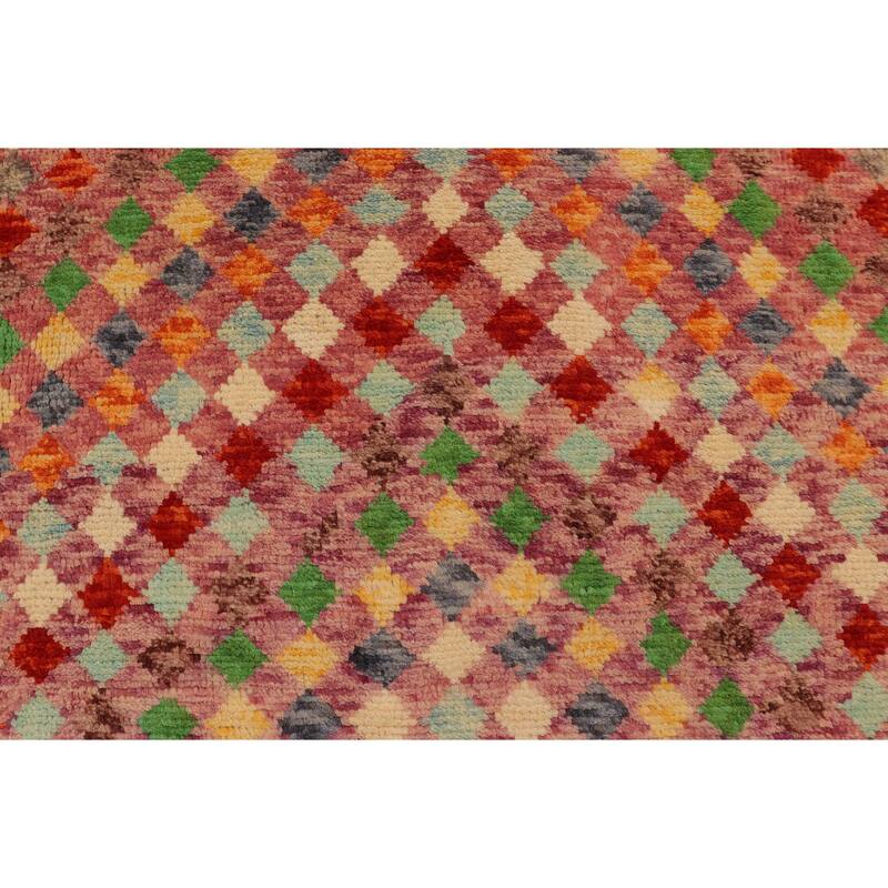 Shabby Chic Balochi Watkins Purple/Rust Hand Knotted Wool Rug - 3'3'' x 4'10''