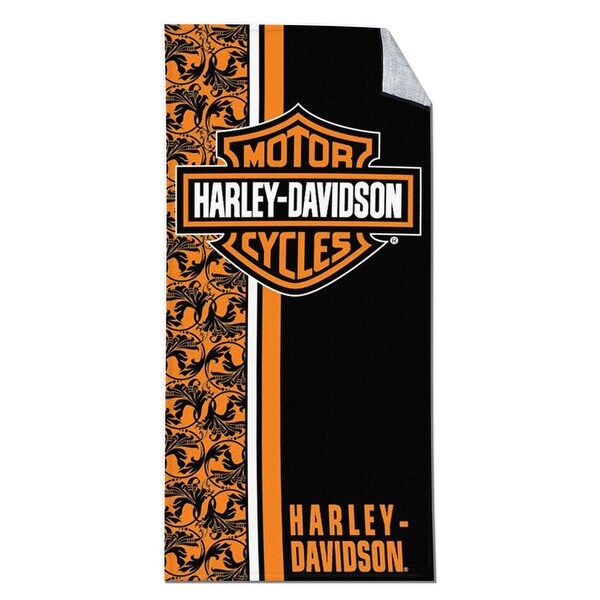 Shop Harley Davidson Beach Towel Flowers Velour 30X60