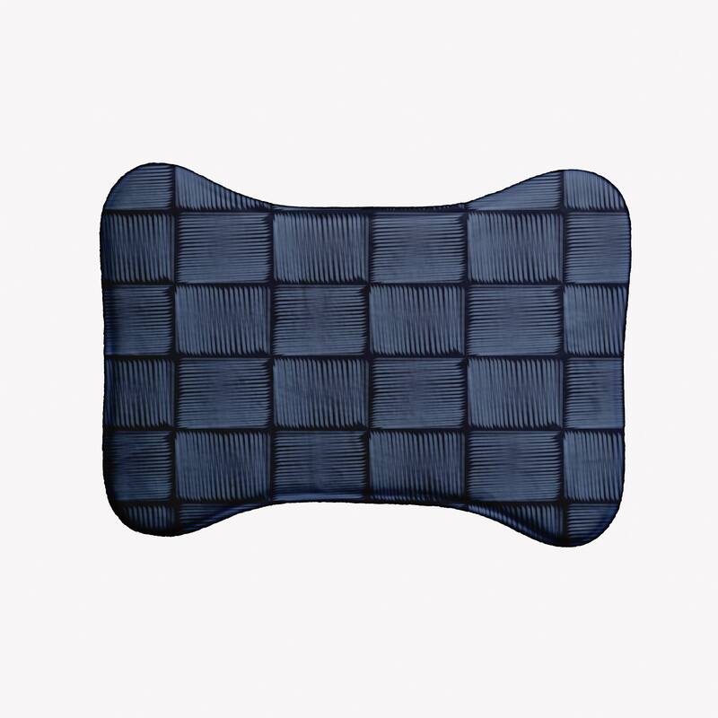 Basketweave Pet Feeding Mat for Dogs and Cats - Navy - 19" x 14"-Bone