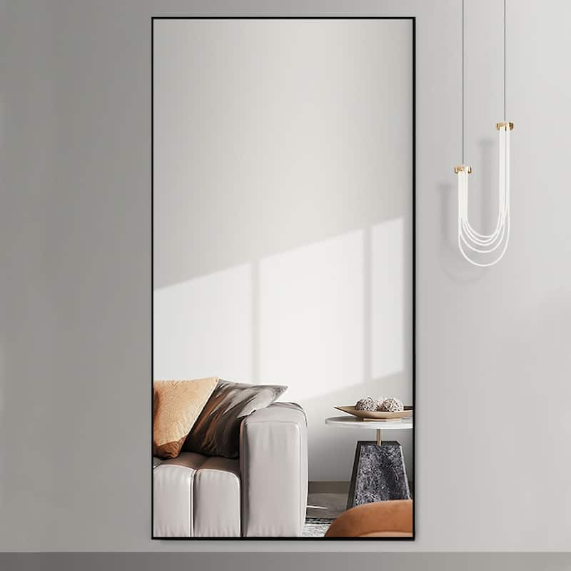 Oversized & Large Full Length Wall Mirror - Black