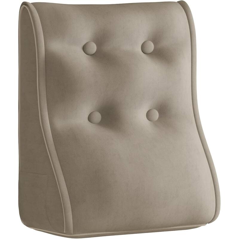 Sectional Headboard Pillow, Zipper Design Combinable Ergonomic Reading Pillow for Sitting in Bed, Adult Bedroom Decor Aesthetic - Taupe