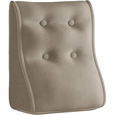 WOWMAX Velvet Sectional Headboard Pillow, Zipper Design Combinable Ergonomic Reading Pillow for Sitting in Bed