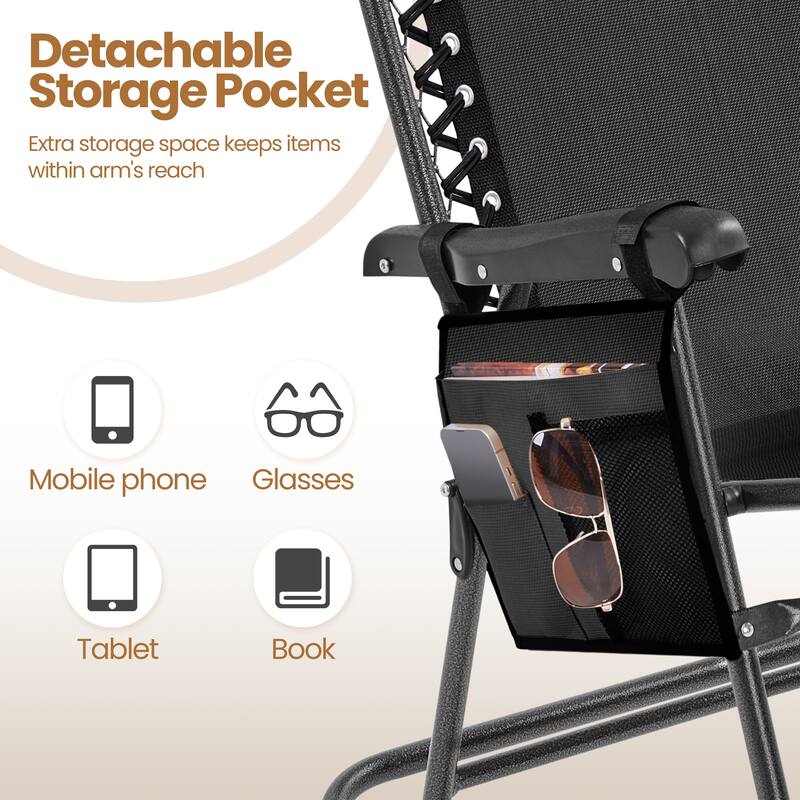 Yaheetech 26in Rocking Chair Foldable Outdoor Lounge Chair