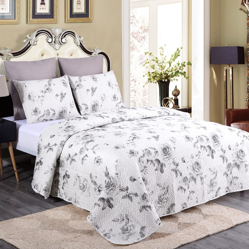 Plaid Striped Patchwork Quilt Bedding Set Reversible Coverlet,Bedspread - Chinese ink style - Queen