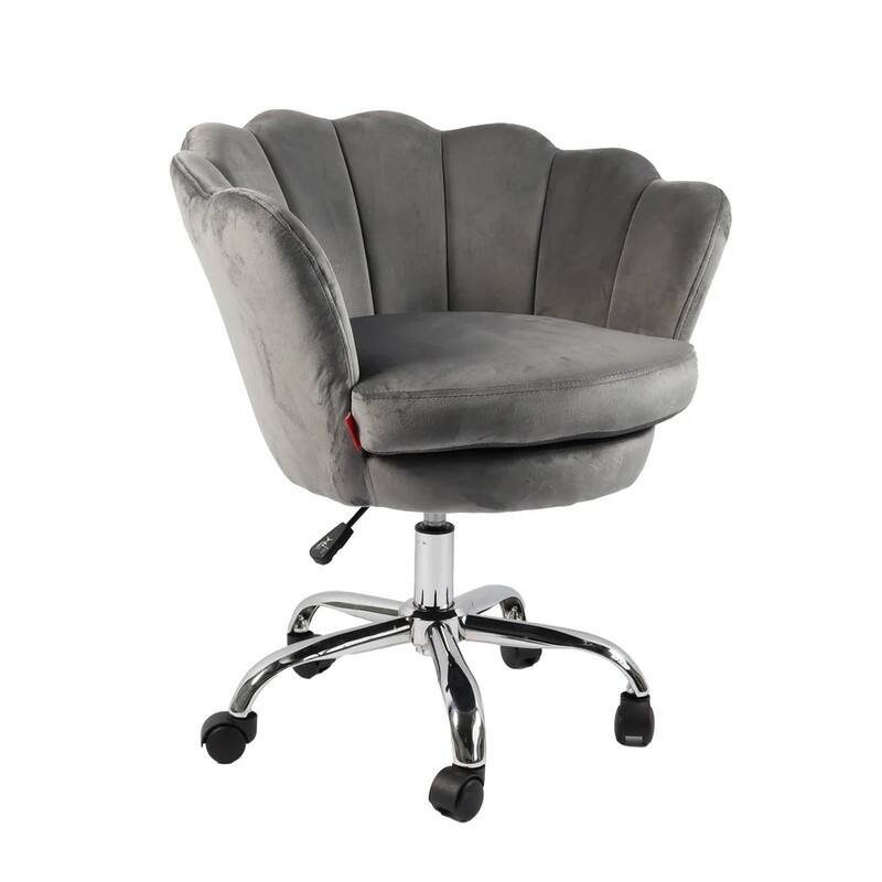 VANITII Accent Chair Swivel Vanity Chair Office Desk Chair With Wheels Modern Height Adjustable Pink/Grey/White